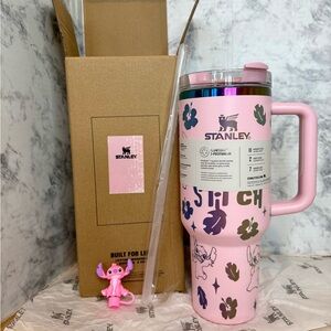 🌸STANLEY x Stitch 🌸 Pink Tumbler with Gold Chrome Tones